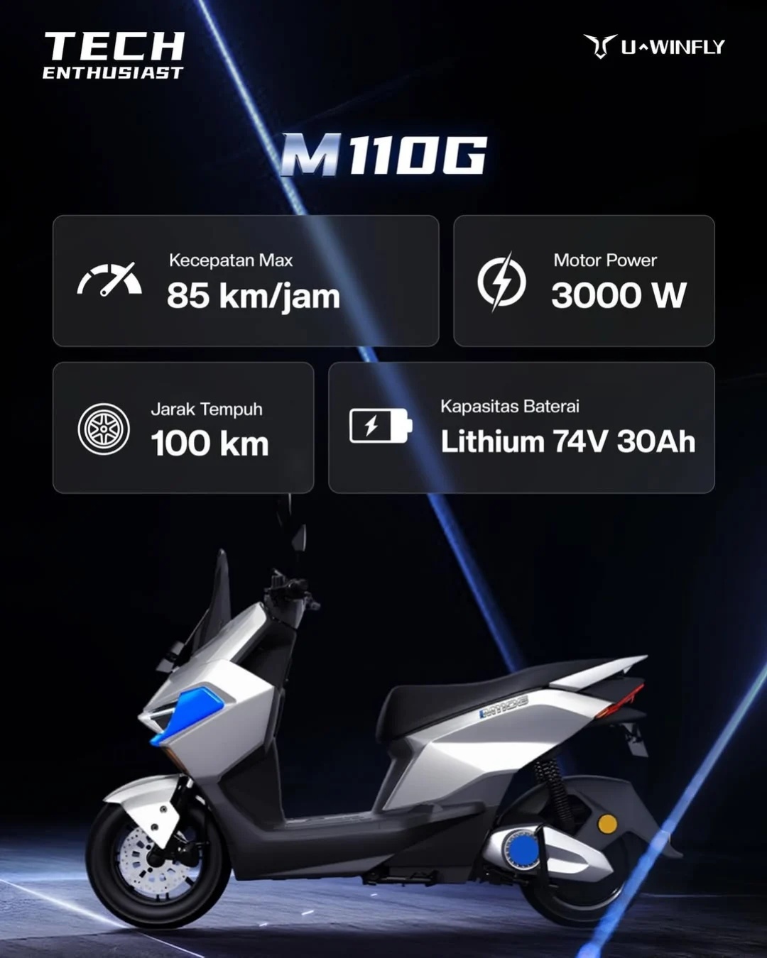 Jual Sepeda listrik U-Winfly tipe M110G Murah - Ar-Rahman E-Bike Bondowoso